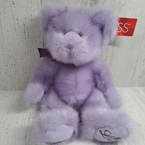 Russ Berrie Aphrodite Purple Teddy Bear Plush Love Paw Stuffed Animal Toy Gift - Picture 2 of 12